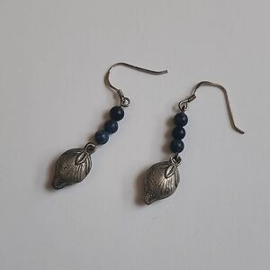 Sterling 925 Strawberry Beaded Dangle/Drop Earrings